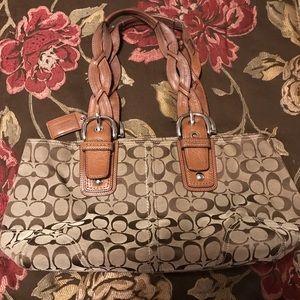 Coach Satchel with braided handle